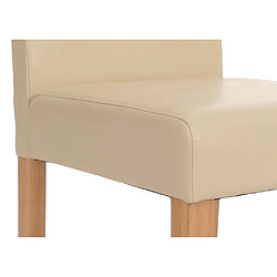 Mendler Chaises de séjour Littau - Simili cuir crème