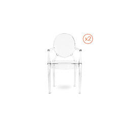 ICONIK INTERIOR Lot de 2 Chaises Transparentes Louis XIV