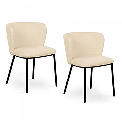Le Quai Des Affaires Lot de 2 chaises tissu bouclettes ROMY / Beige