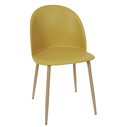 Toilinux Lot 2 Chaises Scandinave Bergen - Jaune moutarde