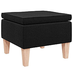VIDAXL Tabouret Bois - Noir tissu