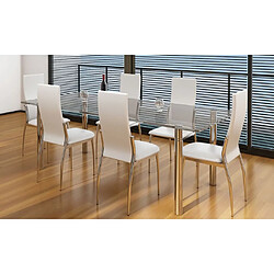 VidaXL Chaises - Lot de 6 - Blanc