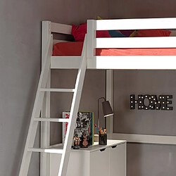 MES Pino Lit Surélevé 140 x 200 cm avec Fauteuil et Commode