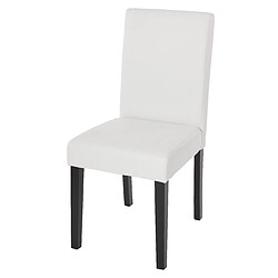 Decoshop26 Chaise Blanche - Bois Foncé
