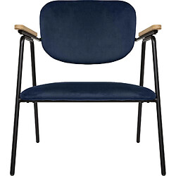 Atmosphera Fauteuil design en velours Dyer - Bleu