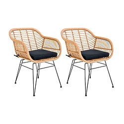 Lisa Design Candelaria - Lot de 2 Chaises - Poly Rotin