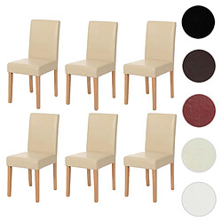 Mendler Chaises de séjour Littau - Simili cuir crème