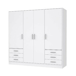 JUPITER Armoire 4 portes blanc mat