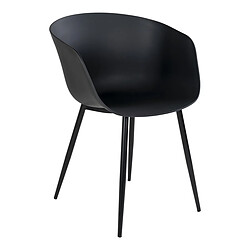 EPIKASA Chaises Roda Noir Plastique