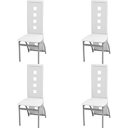 Vidaxl videaXL Chaises à manger - Blanc - Lot de 4