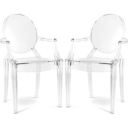 ICONIK INTERIOR Lot de 2 Chaises Transparentes Louis XIV