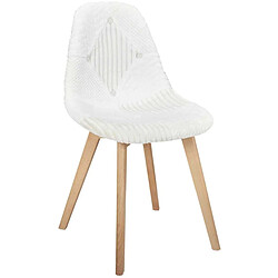 The Home Deco Factory Chaise Scandinave Patchwork Blanc