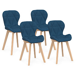 Idmarket MARKET Lot de 4 chaises ROBINE - Bleu canard