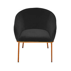 Meubler Design Chaise Avec Accoudoirs Velours Pied Or Muleur - Velours Noir