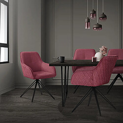 ML-Design Ensemble de 2 Chaises Pivotantes - Vieux Rose