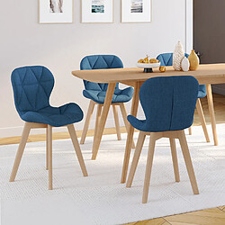 Idmarket MARKET Lot de 4 chaises ROBINE - Bleu canard
