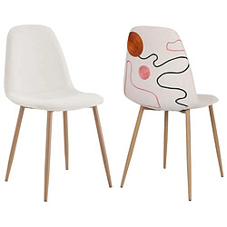 The Home Deco Factory the_home_deco_factory Poésie - Chaises pieds bois (Lot de 2)