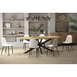 Moloo SALLY-Chaise en tissu bouclette Ecru (x4)