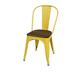 Urban Living Lot de 4 chaises vintage Liv H84 cm - Jaune