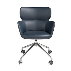 Angel Cerda Chaise de bureau pivotant en similicuir bleu