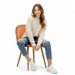 Avis ICONIK INTERIOR Chaise de Salle à Manger - Revêtue de Velours - Dossier avec Motif - Evelyne Jaune