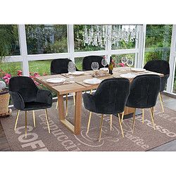 MENDLER Chaises de salle à manger HWC-F18 - Velours noir