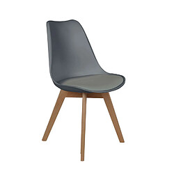The Home Deco Factory Chaise scandinave avec coussin - H. 81,5 cm - Gris