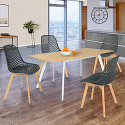 Idmarket Market 4 chaises Mandy - Grises