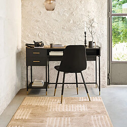 Toilinux Lot de 4 Chaises design velours Tyka - Noir