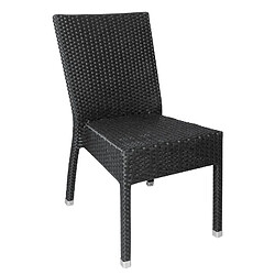 Bolero Chaises Rotin PE Anthracite - Lot de 4