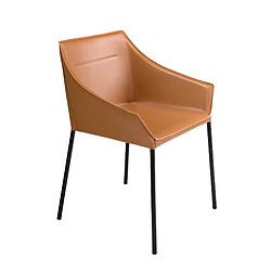 Angel Cerda Chaise en similicuir marron