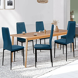 Idmarket MARKET Lot de 6 chaises JULIA - Bleu