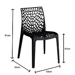 Le Quai Des Affaires Lot de 4 chaises empilables TELA / Noir