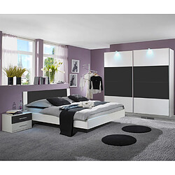 Pegane Chambre adulte complète - Blanc anthracite