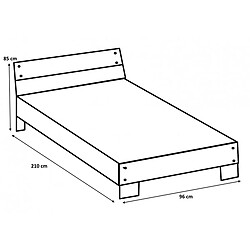 Chambre complète Pegane Imitation Béton Clair/Graphite pas cher