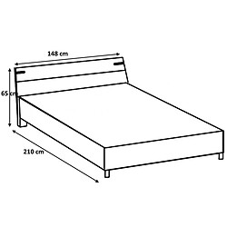 Acheter Pegane Chambre à coucher complète adulte (Lit 140x200 cm + chevets + armoire) - Chêne