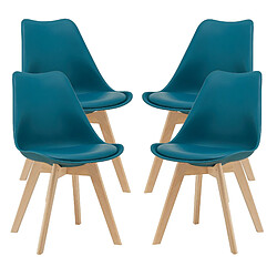 EN.CASA Chaises Scandinave - Lot de 4 - Turquoise