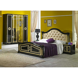 Dansmamaison Chambre Complète BLAIR - Noir/Doré