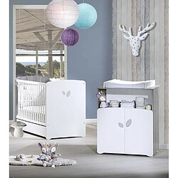Baby Price BabyPrice Chambre bébé duo Leaf 120x60 - Blanc