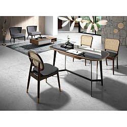 Acheter Angel Cerda Chaise en rotin et similicuir noir