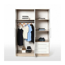JUPITER Armoire Bois Chêne et Blanc