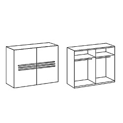 Acheter Pegane Chambre Complète Adulte - Chêne Poutre/Chrome