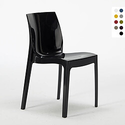 GRAND SOLEIL Chaises Ice - Lot de 18 - Noir