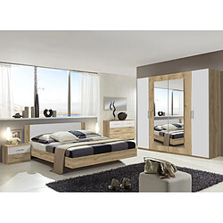 Pegane Chambre adulte chêne poutre/blanc