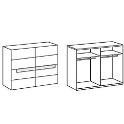 Pegane Chambre complète adulte - Blanc