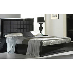 Dansmamaison Chambre complète 180x200 Laqué Noir Brillant - Arezzo