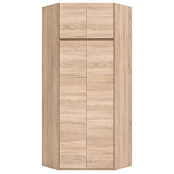 Armoire d'angle chambre adulte - Chêne