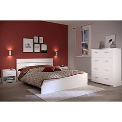 Parisot Chambre Boston Complète - 140x190 Blanc