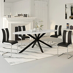 Idmarket Market Lot de 4 Chaises PIA - Noir et Blanc