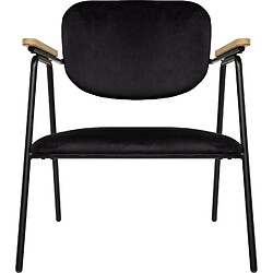 Atmosphera Fauteuil design en velours Dyer - Noir